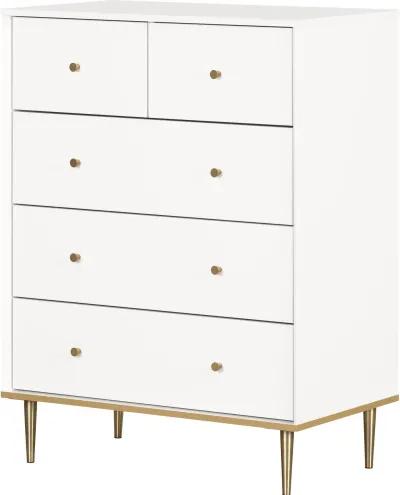 Dylane White 5-Drawer Chest of Drawers - South Shore