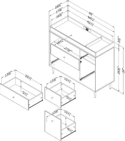 Dylane White Changing Table with Storage - South Shore