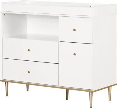 Dylane White Changing Table with Storage - South Shore