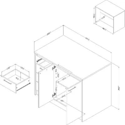 Myro Faux White Marble and White Kitchen Island - South Shore