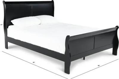 Louis Black King Sleigh Bed