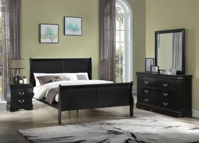 Louis Black King Sleigh Bed