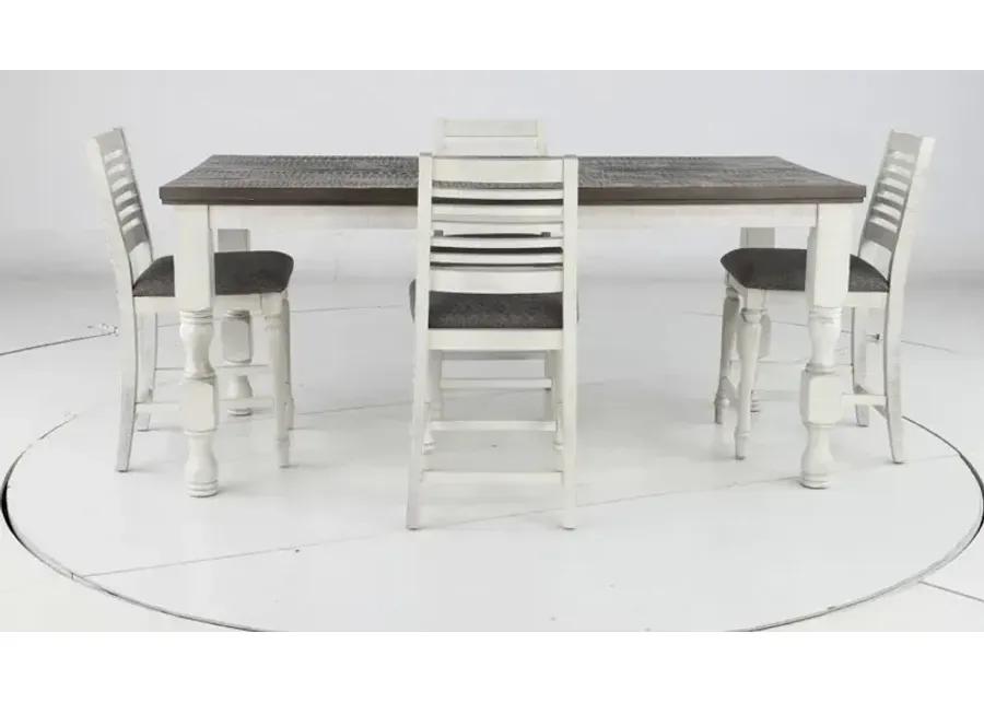 Clabria White and Gray Counter Height Dining Table