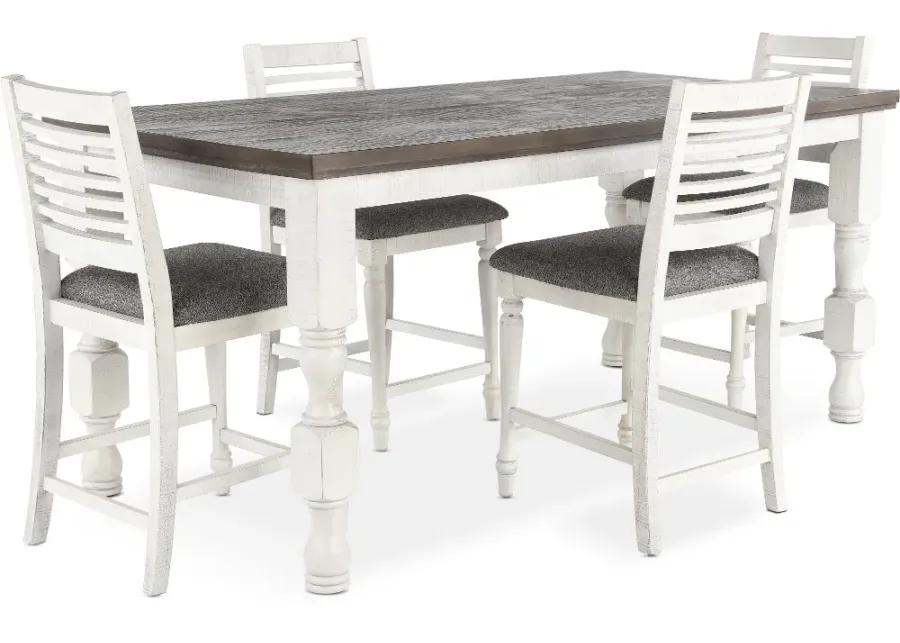 Clabria White and Gray Counter Height Dining Table