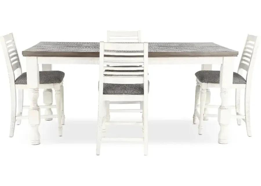 Clabria White and Gray Counter Height Dining Table