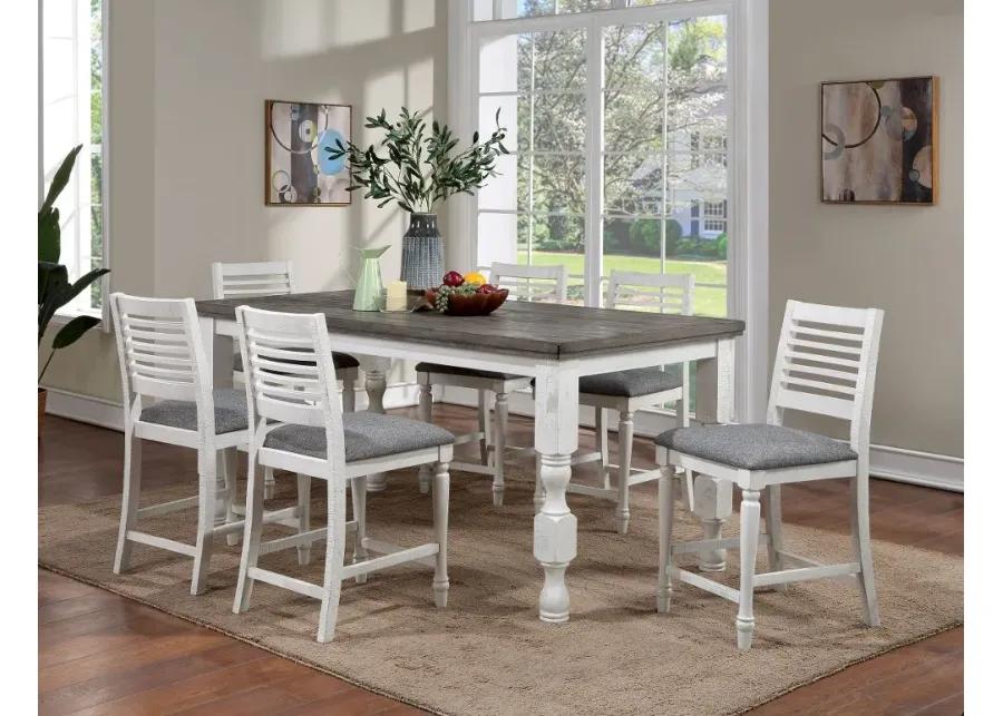 Clabria White and Gray Counter Height Dining Table