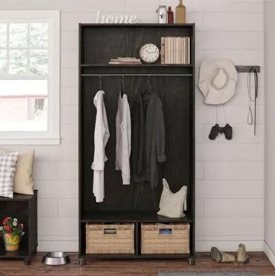 Camberly Black Oak 36" Mudroom Storage Cabinet