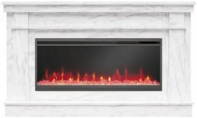 Waverly White Mantel with Electric Fireplace