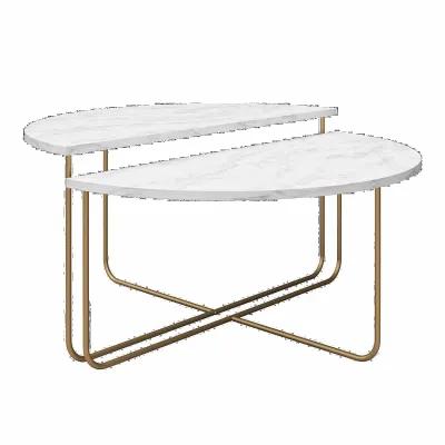 Athena White Marble Coffee Table