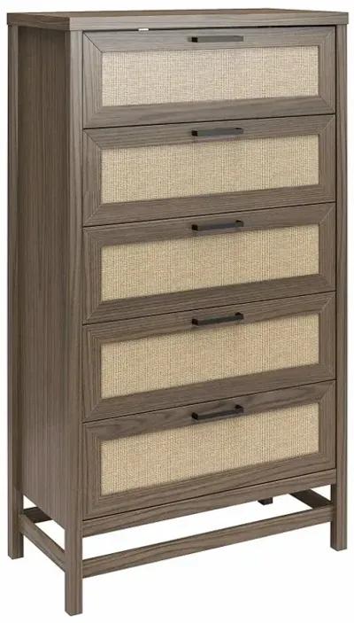 Lennon Brown Five Drawer Chest of Drawers