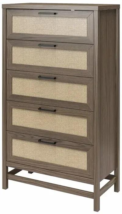 Lennon Brown Five Drawer Chest of Drawers