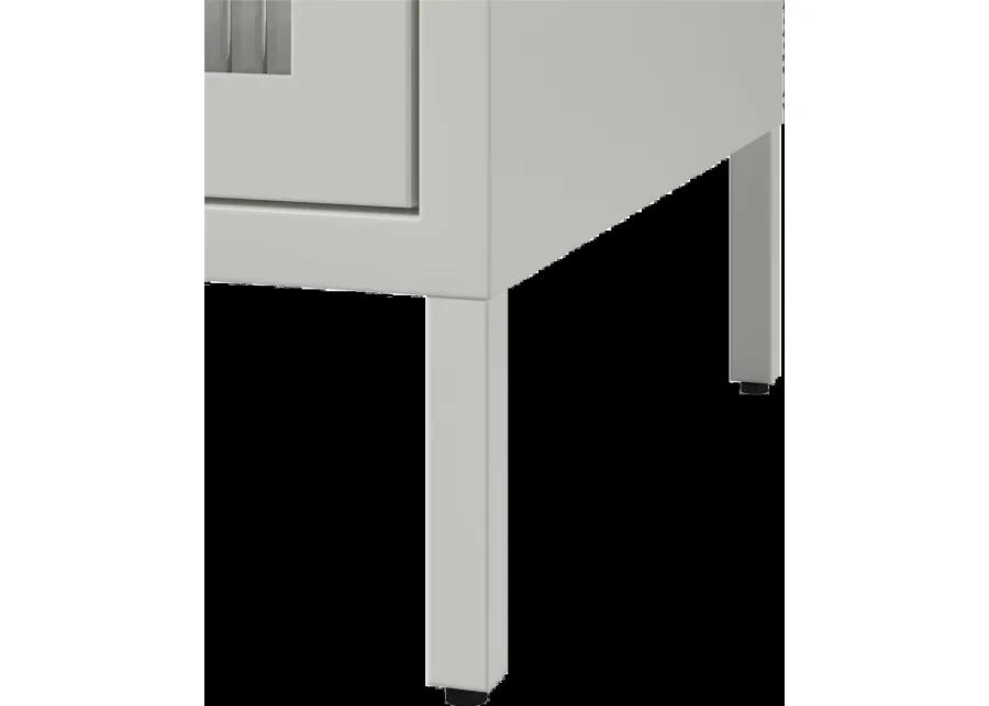 Ashbury White 40"H Accent Cabinet with Fluted Glass Doors