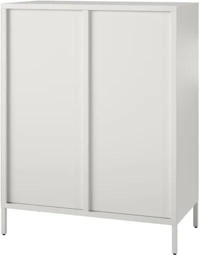 Ashbury White 40"H Accent Cabinet with Fluted Glass Doors