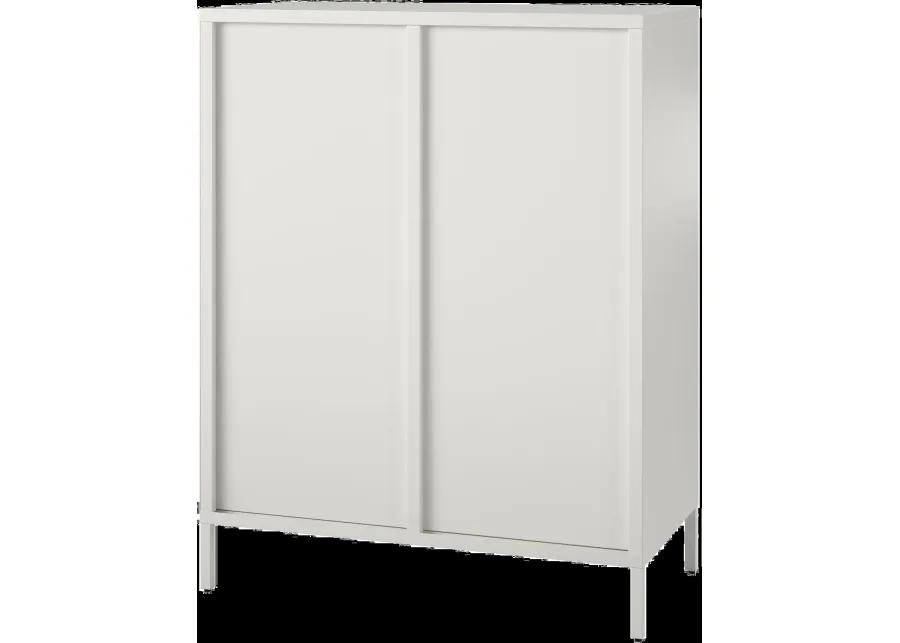 Ashbury White 40"H Accent Cabinet with Fluted Glass Doors