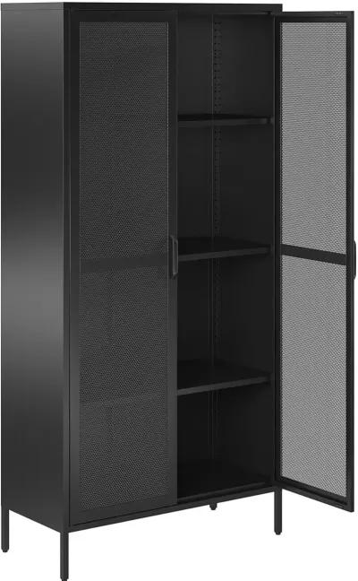 Sunset District Black Tall Metal Storage Cabinet