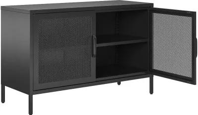 Sunset District Black Metal 2-Door Storage Cabinet