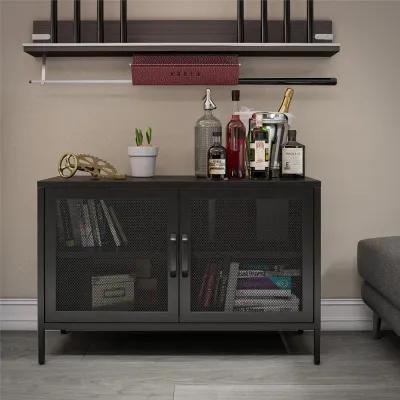 Sunset District Black Metal 2-Door Storage Cabinet