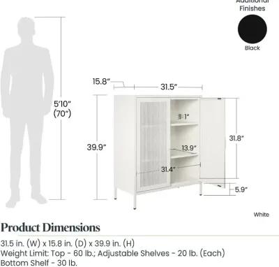 Sunset District White Metal 40"H Accent Cabinet