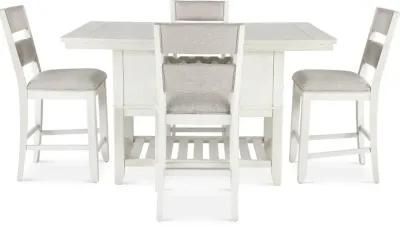 Willow White 5 Piece Counter Height Dining Set