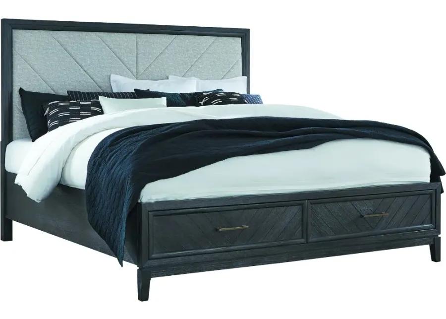 Burbank Black King Storage Bed