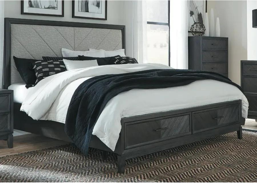 Burbank Black King Storage Bed