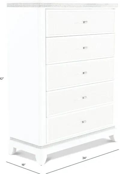 Celeste Sparkle White Chest of Drawers