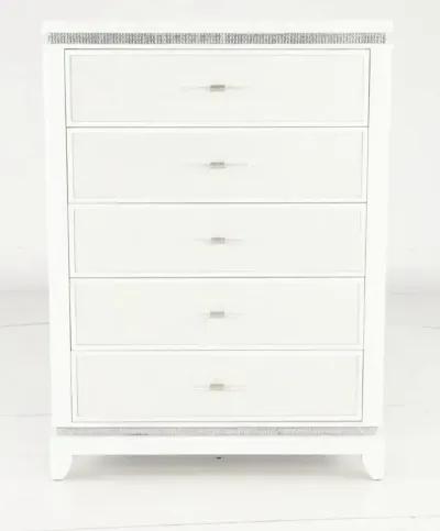 Celeste Sparkle White Chest of Drawers