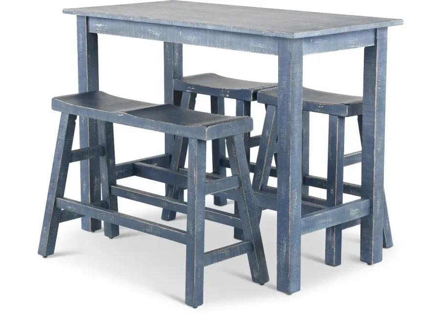 Beach Haven Blue 4 Piece Counter Height Dining Set