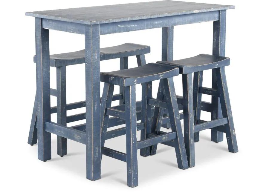 Beach Haven Blue 4 Piece Counter Height Dining Set