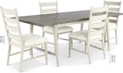 Coastal Farmhouse Gray 5 Piece Dining Set