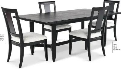 Callahan Black 5 Piece Dining Set