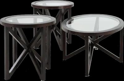 Cole Espresso Cocktail and End Table 3-Piece Set