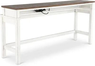 River Place White and Brown Sofa Table