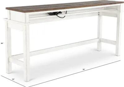 River Place White and Brown Sofa Table