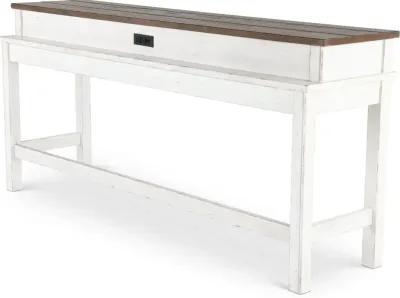 River Place White and Brown Sofa Table