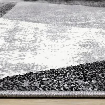 Century Black, White & Gray 4 x 6 Geometric Area Rug