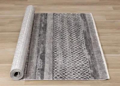 Evora Gray Striped 6 x 9 Area Rug