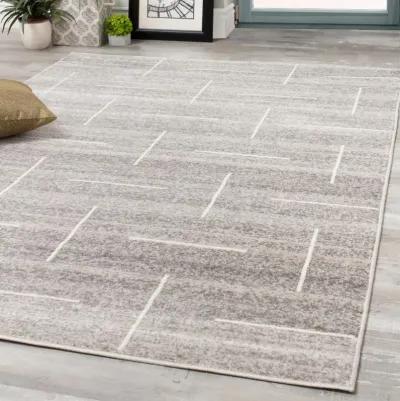 Merit Gray Lines 8 x 10 Area Rug