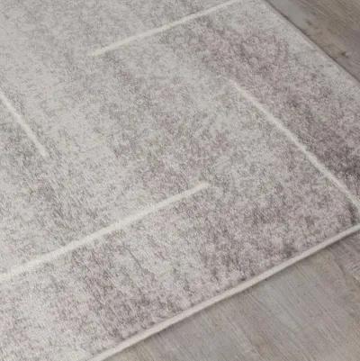 Merit Gray Lines 8 x 10 Area Rug