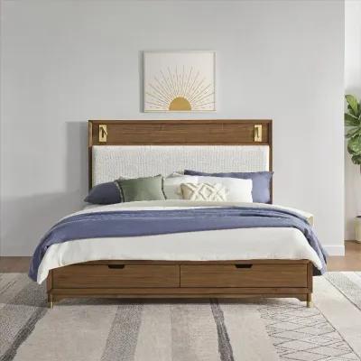 Margo Walnut Brown Queen Storage Bed