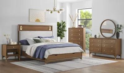 Margo Walnut Brown Queen Storage Bed