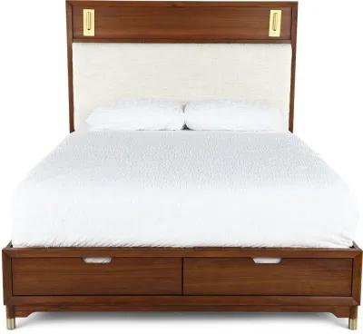 Margo Walnut Brown Queen Storage Bed