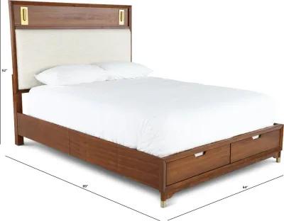 Margo Walnut Brown Queen Storage Bed