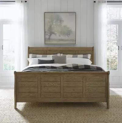 Grandpa's Cabin Light Brown Queen Sleigh Bed