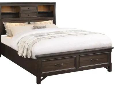 Stratford Brown Queen Storage Bed