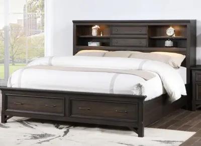 Stratford Brown Queen Storage Bed