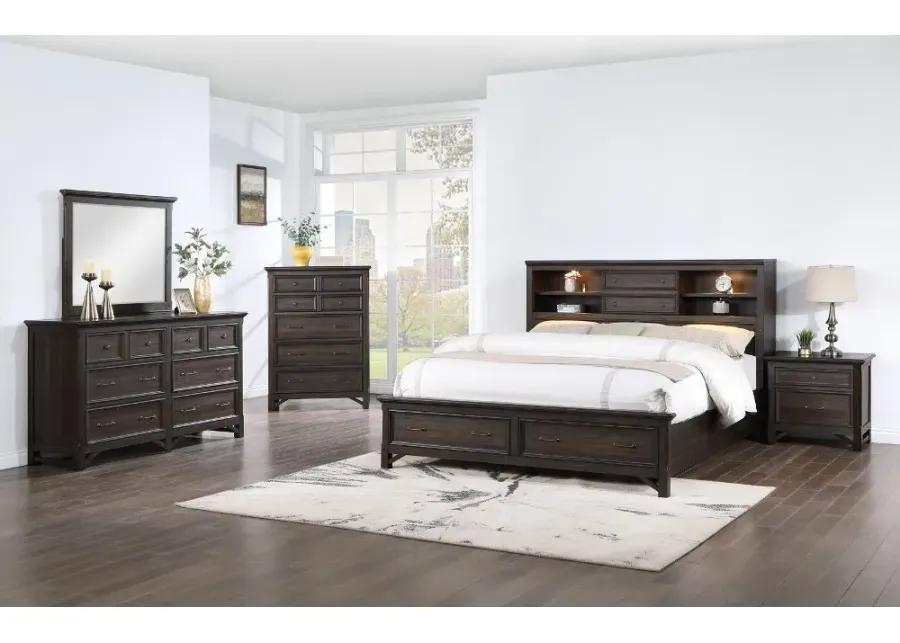 Stratford Brown King Storage Bed