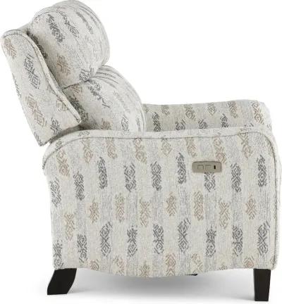 Legend Pebble White Printed Power Rocker Recliner