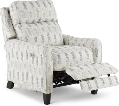 Legend Pebble White Printed Power Rocker Recliner