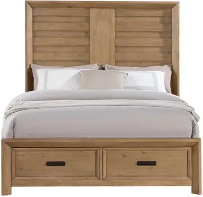 Brayden Light Brown Queen Storage Bed